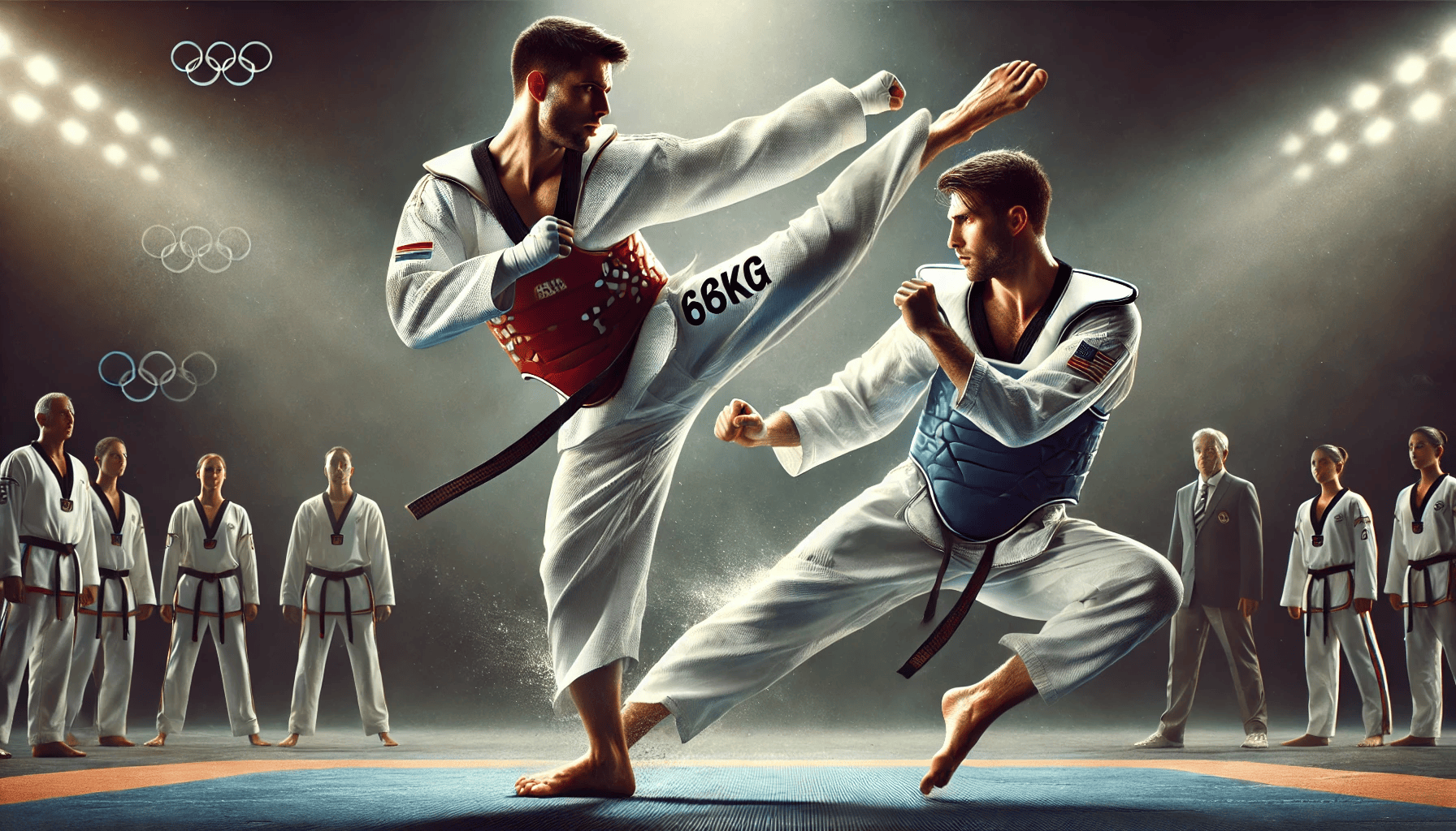 跆拳道男子决赛:韩国选手击败对手 跆拳道男子决赛:韩国选手击败对手