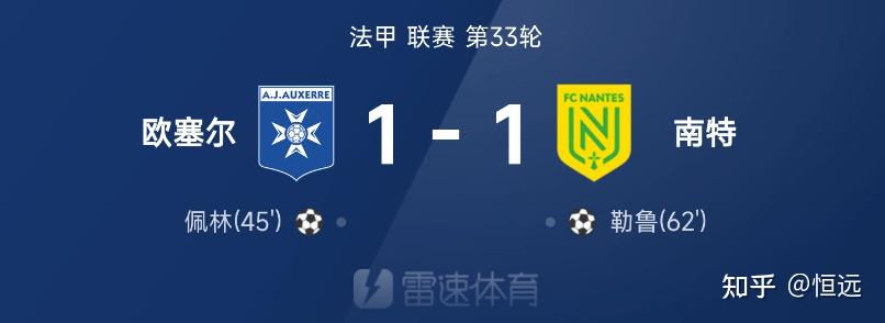 南特连续颓势,法甲积分榜中不断滑落 南特连续颓势,法甲积分榜中不断滑落